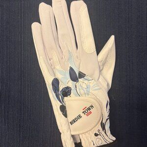 Birdie Town blue flower golf glove-women's left hand